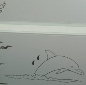 ETCHED DOLPHIN DECAL